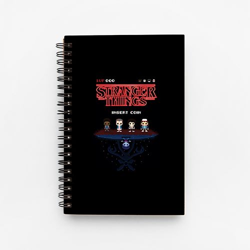 Caderno-Stranger-Things-Fliperama-17.5-x-25-Frente-colorida-(4x0)-Caderno-STRANGER-THINGS-FLIPERAMA